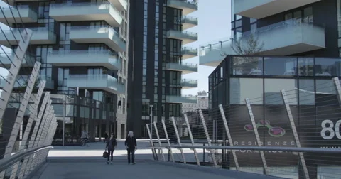 The brand new architectural complex in the Corso Como-Porta Nuova area. Stock Footage 49052391