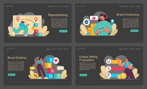 Brand Positioning set. Flat vector illustration Stock Illustration