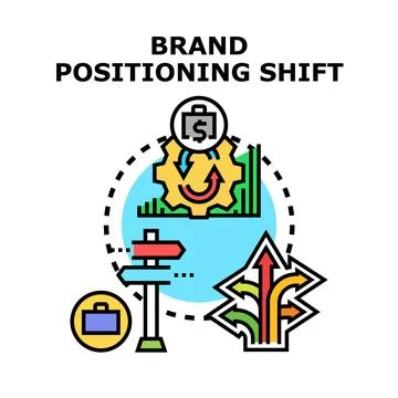 Brand positioning shift concept vector illustration Stock Illustration