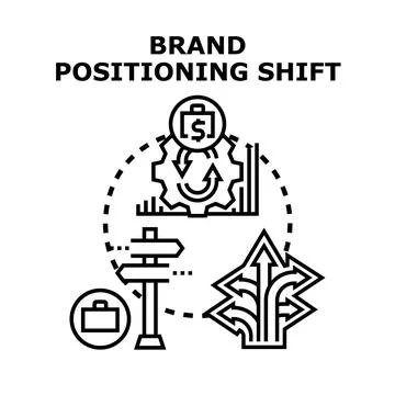 Brand positioning shift concept vector illustration Stock Illustration