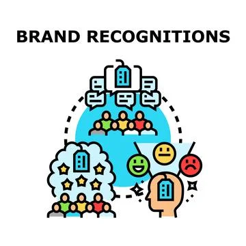 Brand recognition concept engaging customer perception and loyalty Stock Illustration