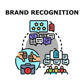 Brand recognition developing consumer perception concept Stock Illustration