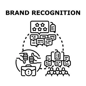 Brand recognition developing consumer perception concept Stock Illustration