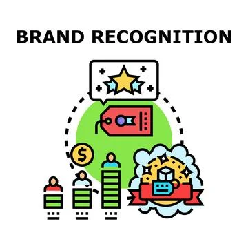 Brand recognition increasing customer loyalty and market success Stock Illustration