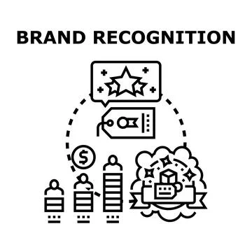 Brand recognition increasing customer loyalty and market success Stock Illustration