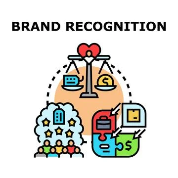 Brand recognition value and customer loyalty strategy Stock Illustration
