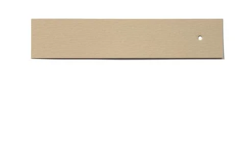 Brand rectangular tag made of cardboard for items with tiny hole in right side Stock Photos