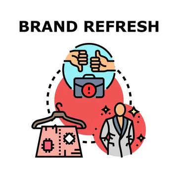 Brand refresh concept vector illustration with upgrading process Stock Illustration