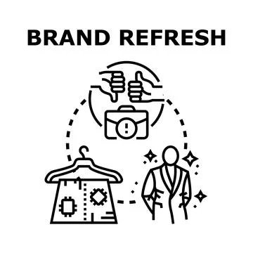 Brand refresh concept vector illustration with upgrading process Stock Illustration