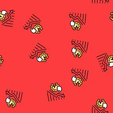 Brand reputation damage vector seamless pattern Stockillustratie