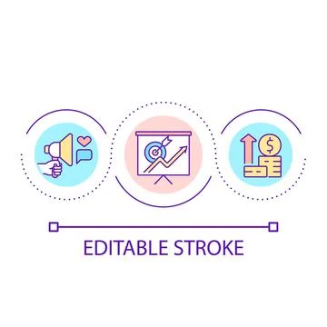 Brand reputation loop concept icon Stock Illustration