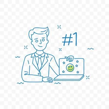 Brand reputation management vector doodle icon Stock Illustration