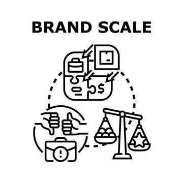 Brand scale concept balancing success and feedback イラスト素材