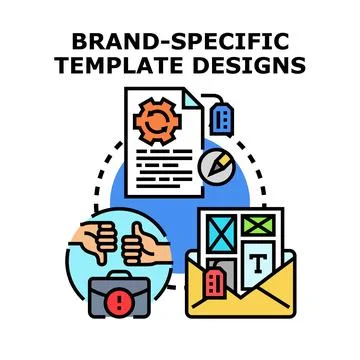 Brand specific template designs concept vector creating customized layout Stock Illustration
