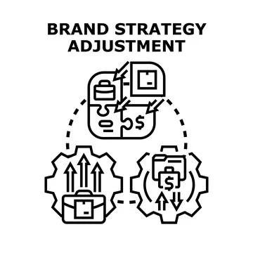 Brand strategy adjustment process improving business performance Illustration