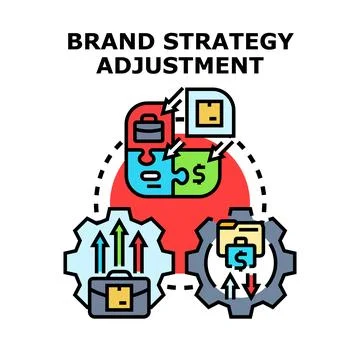 Brand strategy adjustment process improving business performance イラスト素材