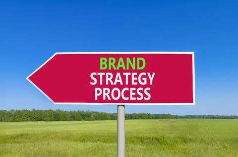 Brand strategy process words symbol. Concept words Brand strategy process o.. Stock Photos