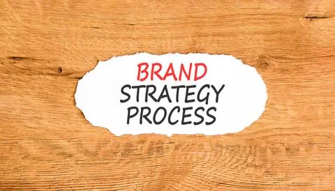 Brand strategy process words symbol. Concept words Brand strategy process o.. Stock Photos