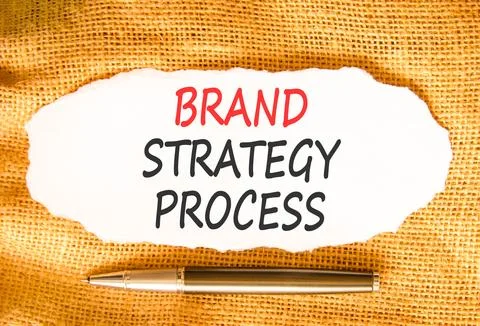 Brand strategy process words symbol. Concept words Brand strategy process on  Stock Photos