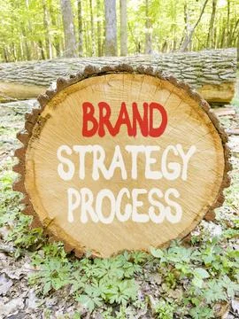 Brand strategy process words symbol. Concept words Brand strategy process o.. Stock Photos