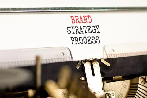 Brand strategy process words symbol. Concept words Brand strategy process t.. Stock Photos