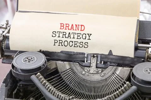 Brand strategy process words symbol. Concept words Brand strategy process t.. Stock Photos