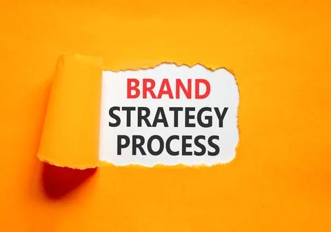 Brand strategy process words symbol. Concept words Brand strategy process o.. Stock Photos
