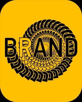 Brand text style composition typography on a yellow color background Stock-Illustration