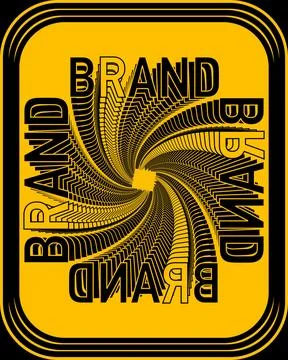 Brand text style isometric effect typography on a yellow color background Иллюстрация