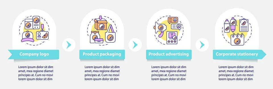 Brand touchpoints vector infographic template 스톡 일러스트