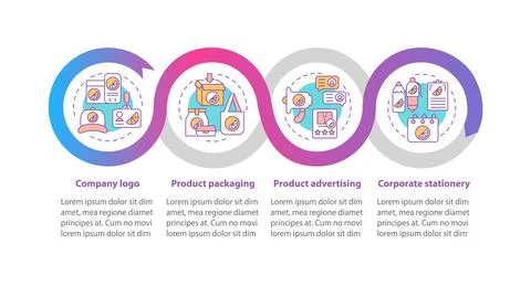 Brand touchpoints vector infographic template Stock Illustration