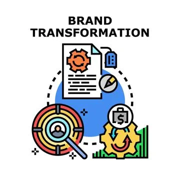 Brand transformation process creating strong business growth Stock Illustration