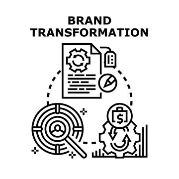 Brand transformation process creating strong business growth Stock Illustration