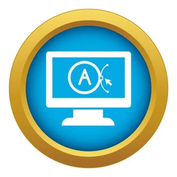 Brand vector computer design icon blue vector isolated 스톡 일러스트