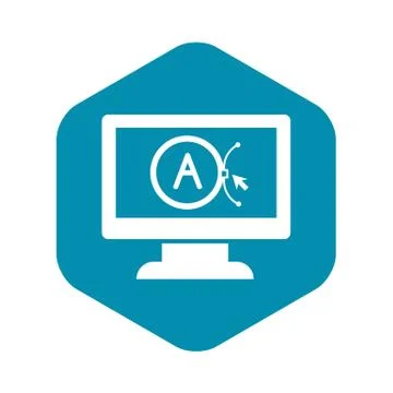 Brand vector computer design icon, simple style Illustrazione stock