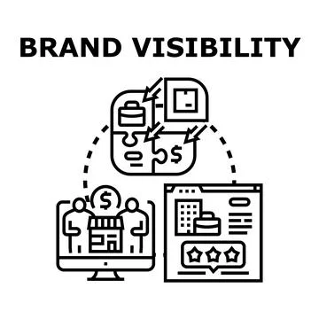 Brand visibility strategy creating customer connection and business success Stock Illustration