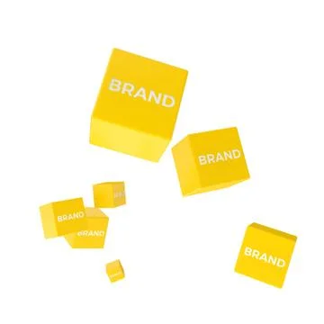 BRAND word on colored cubes, creative business concept Stock Illustration