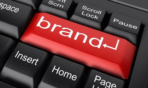 Brand word on red keyboard button Stock Illustration