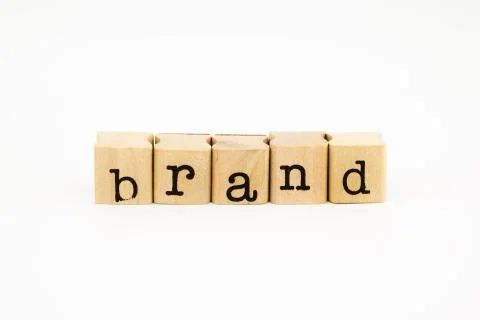 Brand wording isolate on white background Stock Photos