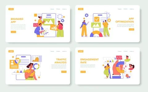 Branded App. Flat Vector Illustration Illustrazione stock