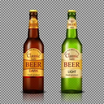 Branded bottles of beer realistic vector Stock-Illustration