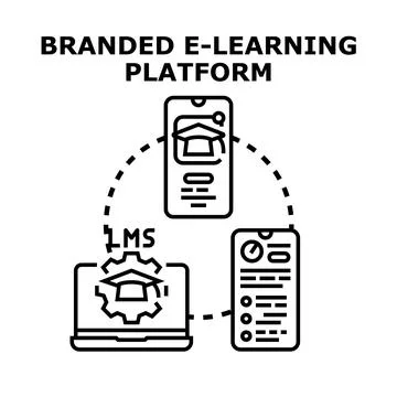 Branded e learning platform concept for digital education Stockillustratie