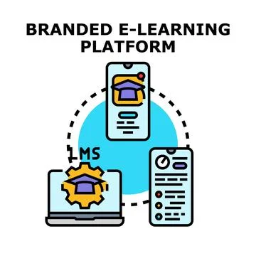 Branded e learning platform concept for digital education Stock Illustration