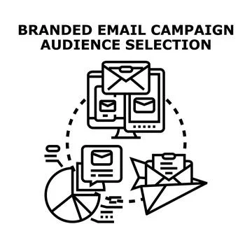 Branded email campaign audience selection concept Stock Illustration