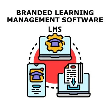 Branded learning management software lms concept vector illustration Stockillustratie