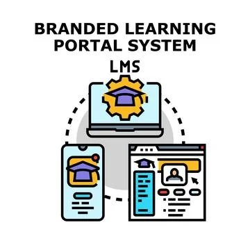 Branded learning portal system and online lms concept Stock Illustration