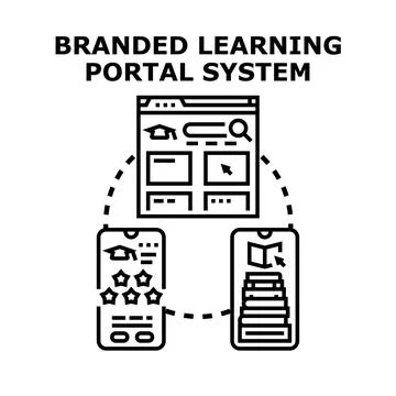 Branded learning portal system concept vector illustration Stock Illustration