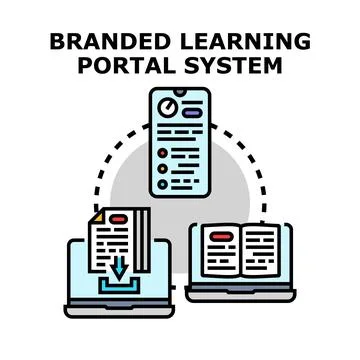 Branded learning portal system delivering online content Stock Illustration