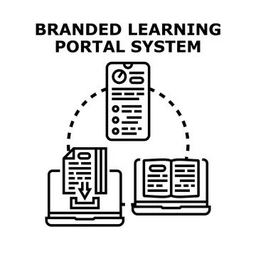 Branded learning portal system delivering online content Stock Illustration