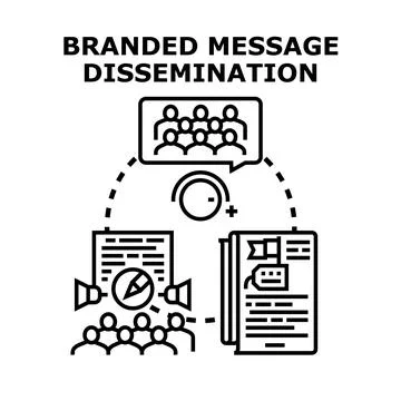 Branded message dissemination concept vector illustration Stock Illustration